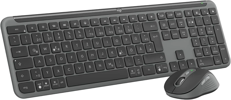 Logitech MK950 Signature Slim Wireless Keyboard and Mouse Combo - Graphite, QWERTZ German Layout