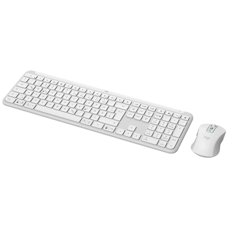 Logitech MK950 Signature Slim Wireless Keyboard and Mouse Combo - White, QWERTZ German Layout