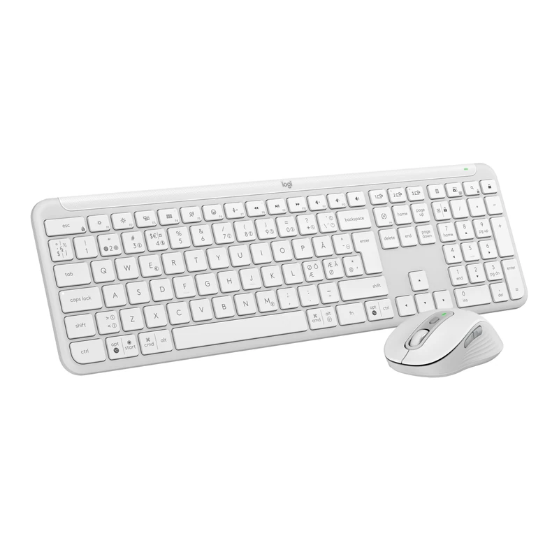 Logitech MK950 Signature Slim Wireless Keyboard and Mouse Combo - White, QWERTY Pan Nordic Layout