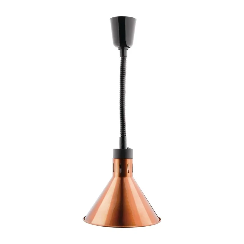 Buffalo 250W Conical Retractable Heat Shade, Copper Finish, Adjustable Cord length: 280-1520 mm, Heat Bulbs Sold Separately, Professional Installation Required, DY463