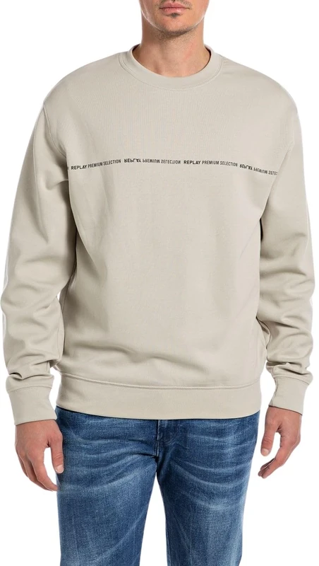 Replay Men's M6965 Sweatshirt, 604 Moon, XL