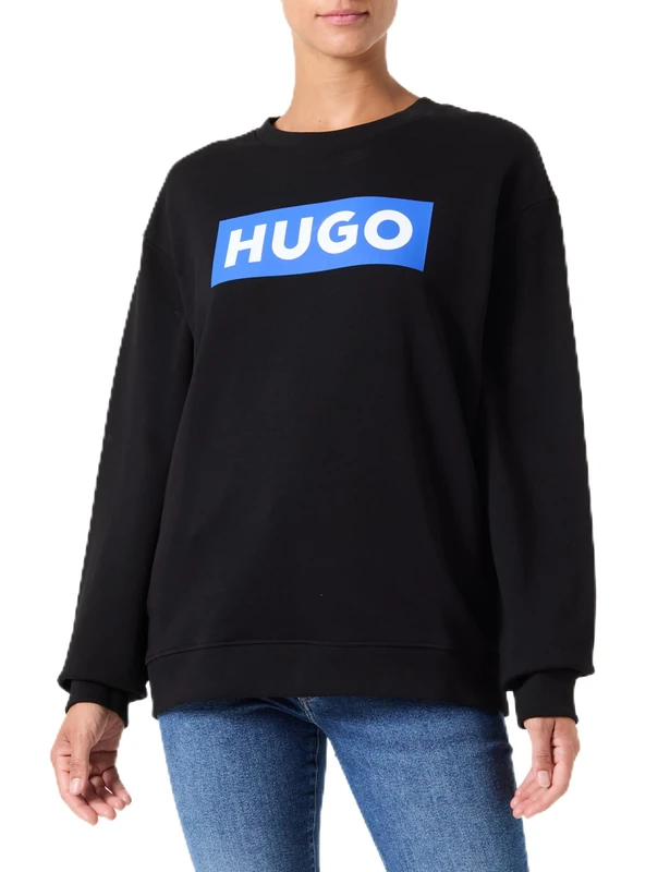 HUGO Women's Classic Crew_B Jersey, Black1,