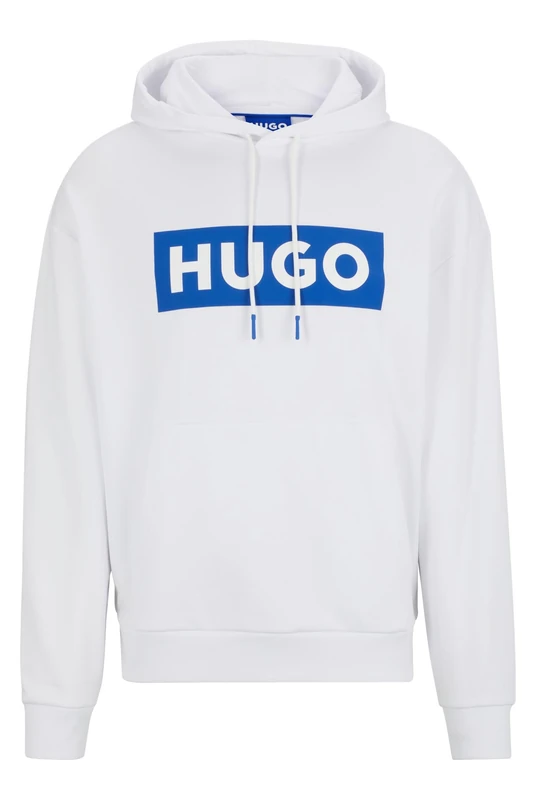 HUGO Mens Nalves Logo-print hoodie in cotton terry