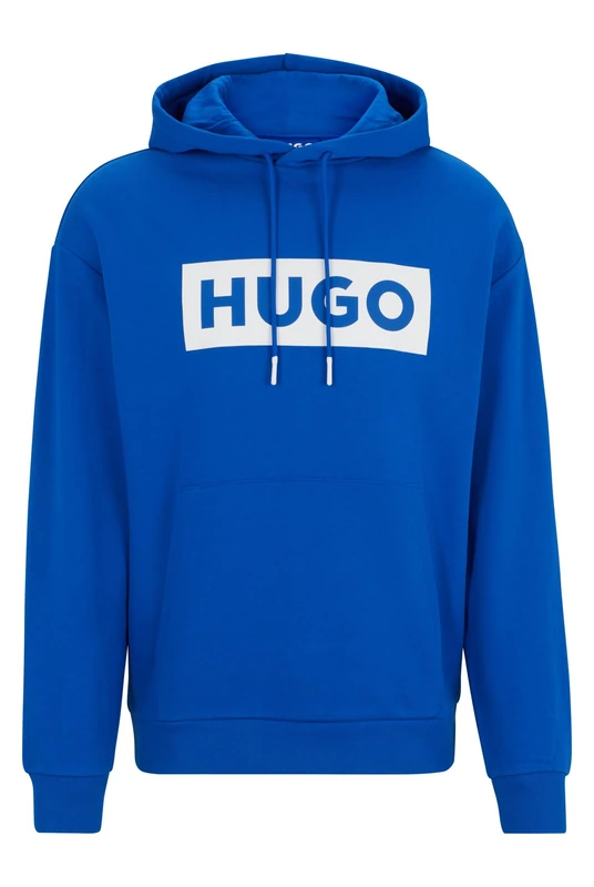 HUGO Mens Nalves Logo-print hoodie in cotton terry
