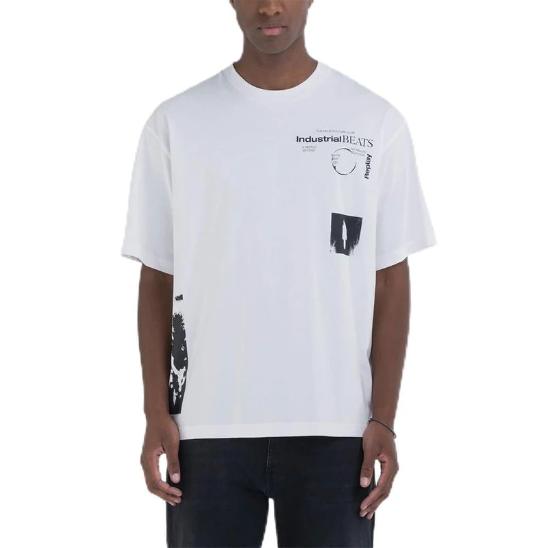 Replay Men's M6877 T-Shirt, 011 Natural White, XS