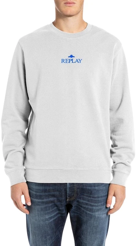 Replay Men's M6962 Sweatshirt, 563 Artic Grey, S