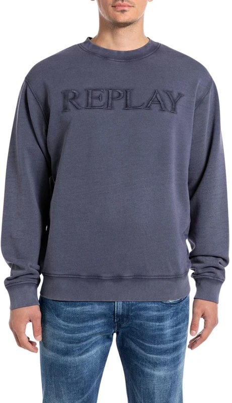 Replay Men's M6960 Sweatshirt, 792 Deep Royal, S