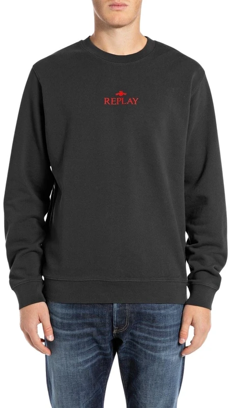 Replay Men's M6962 Sweatshirt, 098 Black, M