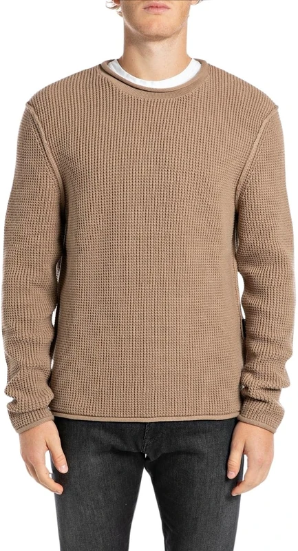 Replay Men's Uk4452 Pullover Sweater, 225 Sahara, S