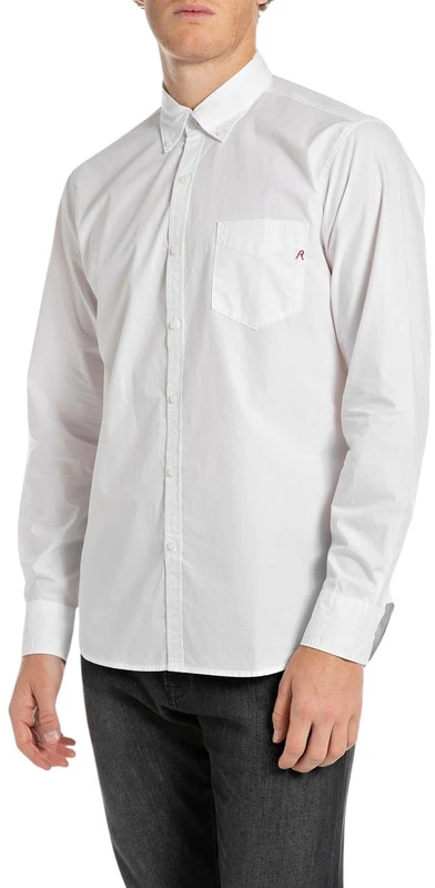 Replay Men's M4126 Shirt, 001 White, XS