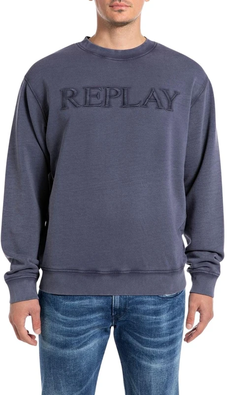 Replay Men's M6960 Sweatshirt, 792 Deep Royal, XS