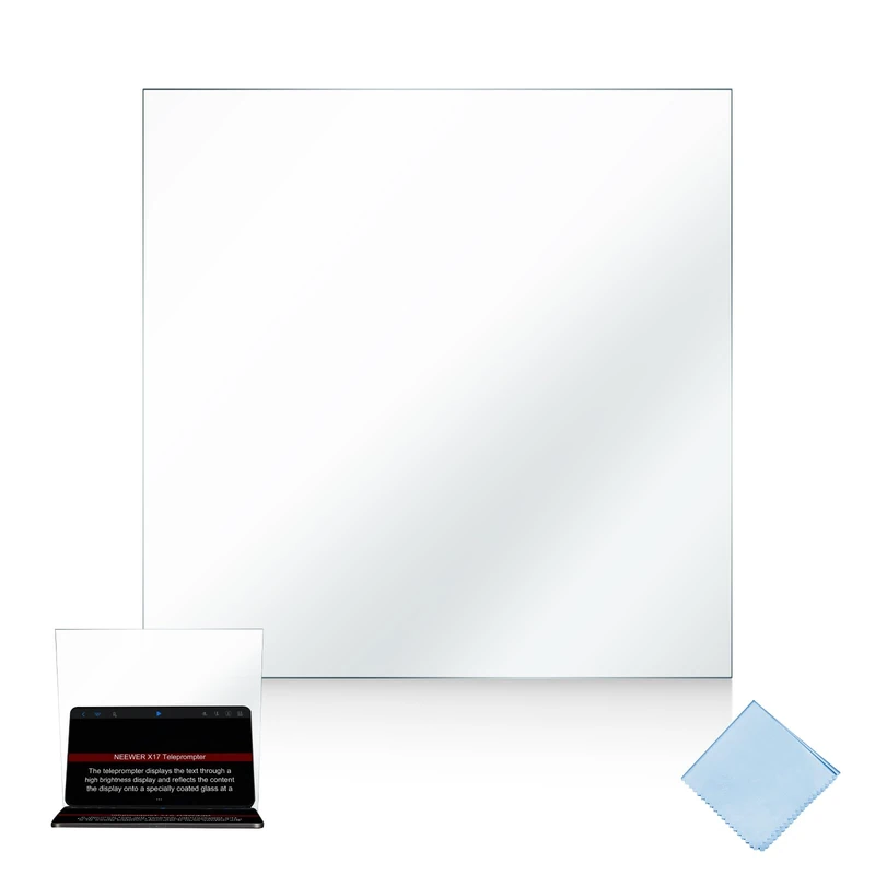 NEEWER 17 inch Beam for Teleprompter DIY, 70T/30R Teleprompter Glass Replacement, 12.4"x12.4"x0.08"/31.5x31.5x0.2cm Industry Grade Tempered Glass, NA17