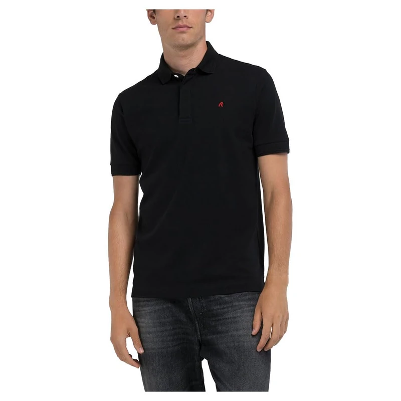 Replay Men's M6890 Polo Shirt, 098 Black,
