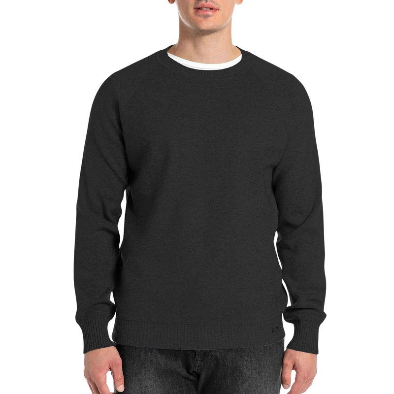 Replay Men's Uk4465 Pullover Sweater, 098 Black, M