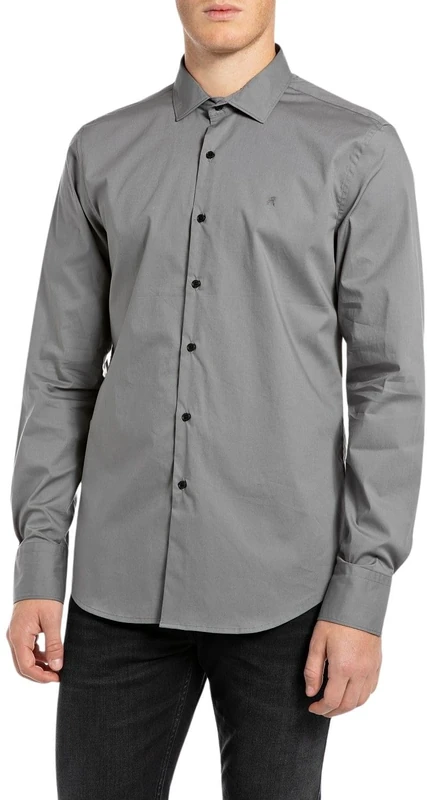Replay Men's M4140 Shirt, 093 Lead Grey, 3XL