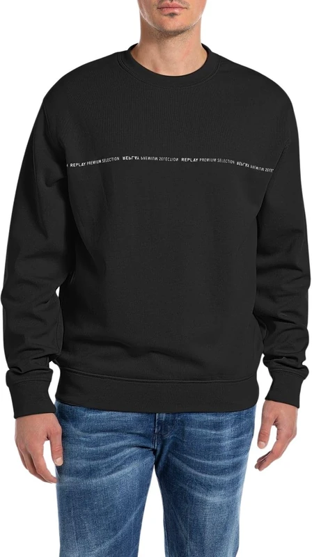 Replay Men's M6965 Sweatshirt, 098 Black, XS