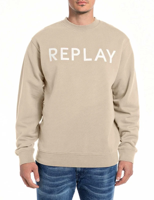 Replay Men's M6938 Sweatshirt, 803 Light Taupe, M