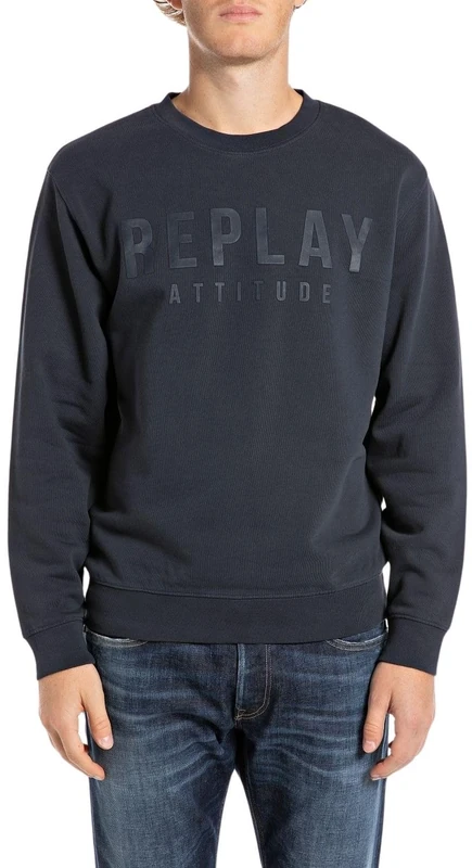 Replay Men's M6975 Sweatshirt, 088 Blue, S