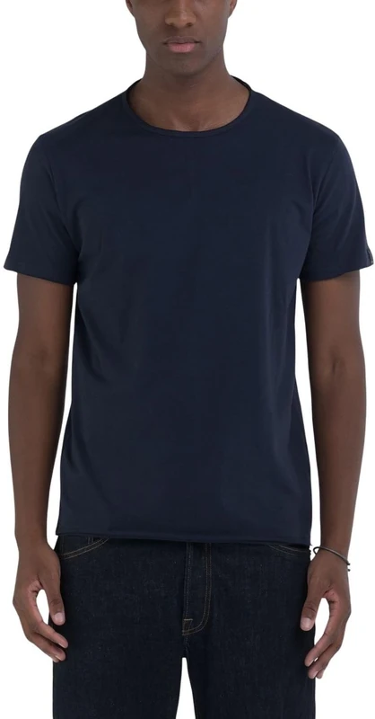 Replay Men's Basic T-Shirt Regular Fit with Crew Neck, 067 Night Blue, S