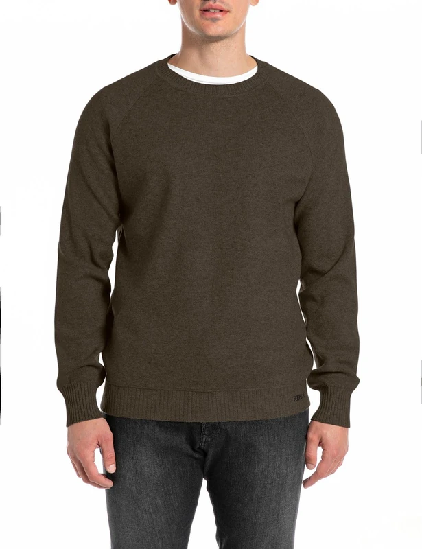 Replay Men's Uk4465 Pullover Sweater, 759 Mud Green, XL