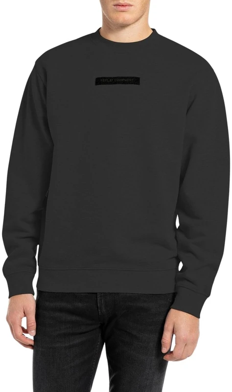 Replay Men's M6970 Sweatshirt, 098 Black, XS