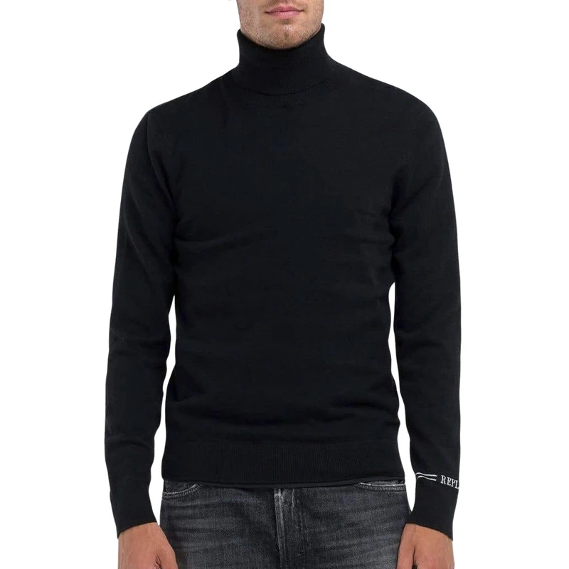 Replay Men's Uk4455 Pullover Sweater, 098 Black, M