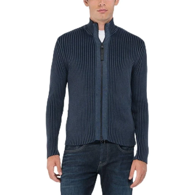 Replay Men's Uk4473 Cardigan Sweater, 789 Petrol Blue, XL