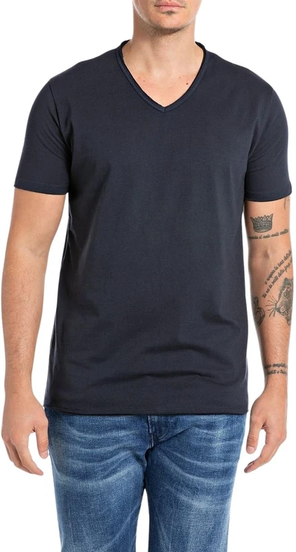 Replay Men's T-Shirt, 067 Night Blue, L - Image 1