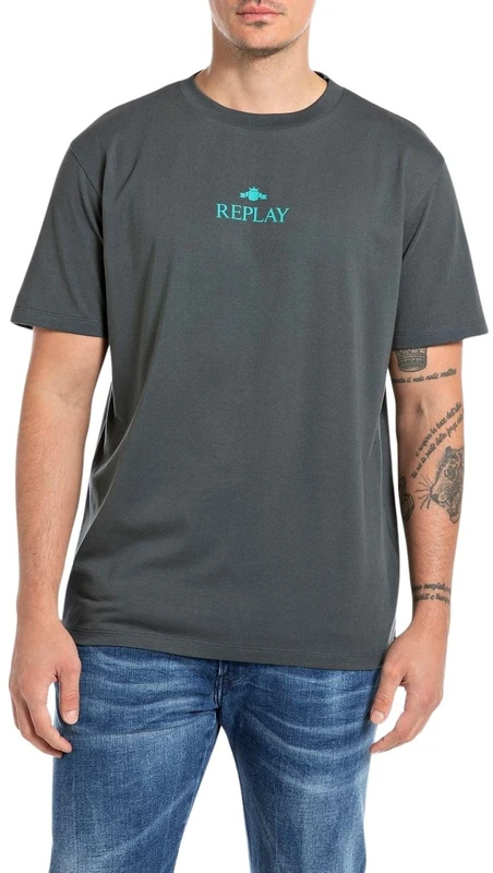 Replay Men's T-Shirt Regular Fit, 094 Ocean Blue, XS