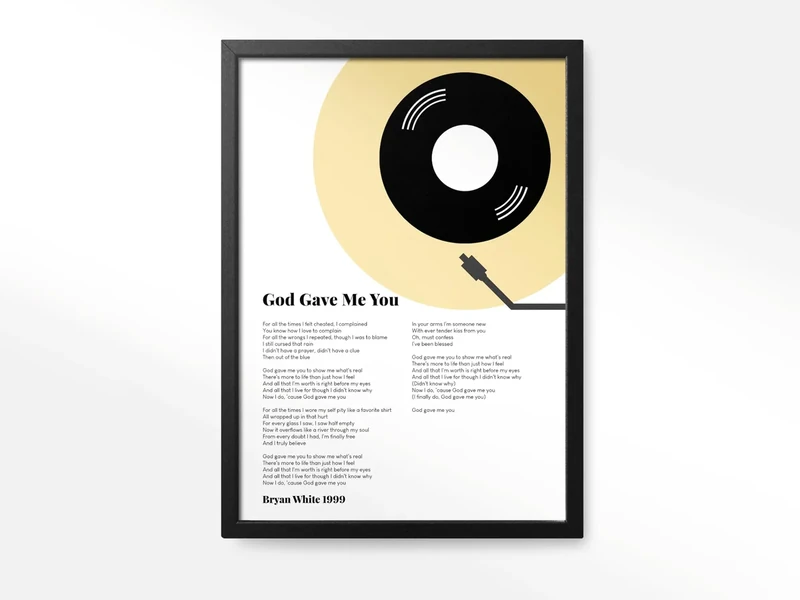 forefrontdesigns Personalised Vinyl Record Song Lyrics Print