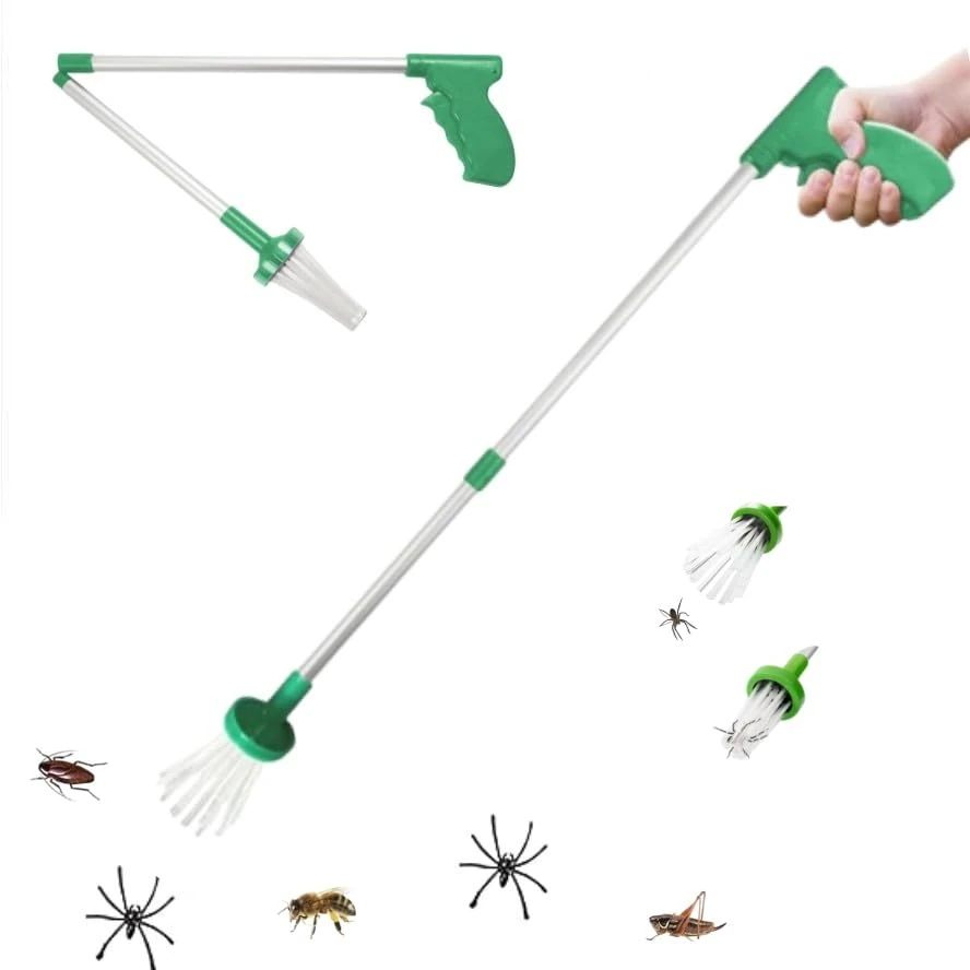 Foldable Spider Catcher Long Handled 83 cm, Remove Spiders Insects, Bugs, Wasps,Pest Trap Bug Catch Crawling Insect Trap,Stay at Arm’s Length, Spider Grabber