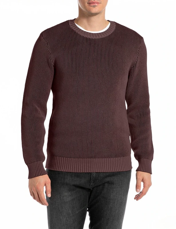 Replay Men's Uk4468 Pullover Sweater, 278 Plum, M