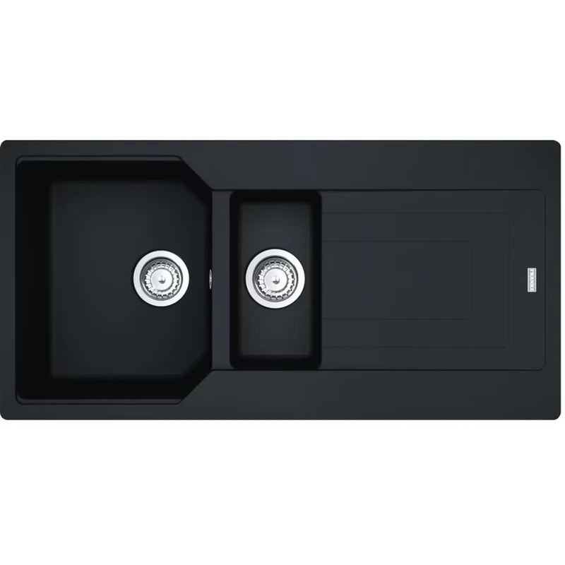 Kitchen Sink Made of Granite (Fragranite) with Single and a Half Bowl from Franke Urban UBG 651-100 - Black matt - 114.0685.238