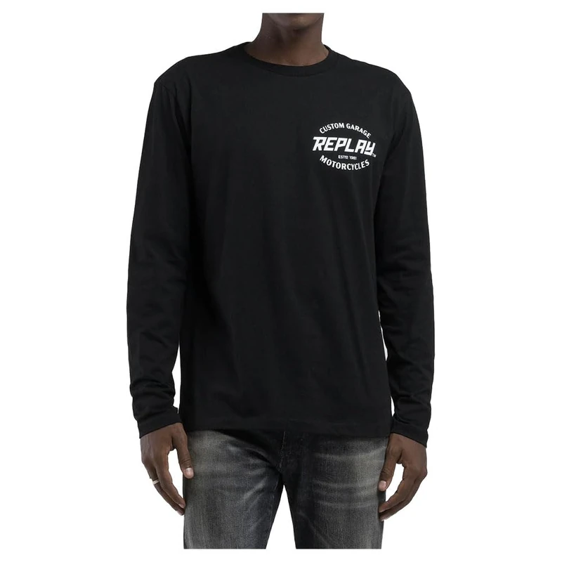 Replay Men's M6988 T-Shirt, 098 Black, S