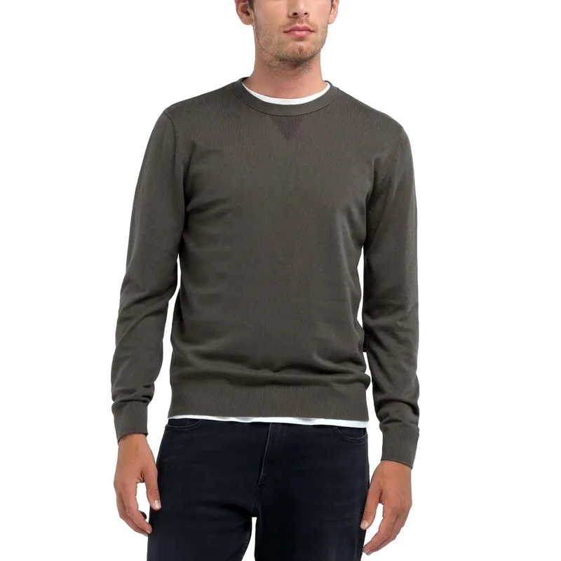 Replay Men's Uk4488 Pullover Sweater, 759 Mud Green, XL - Image 1