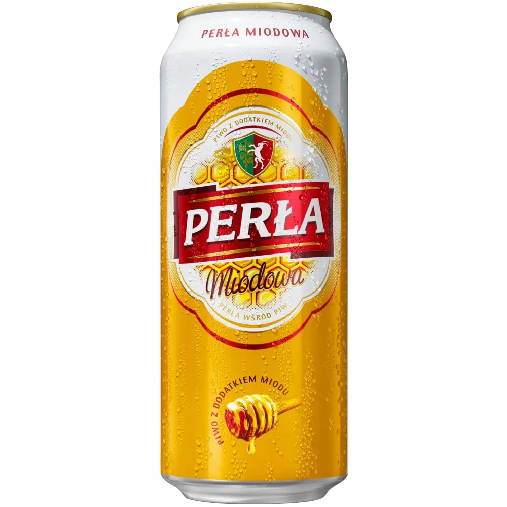 Perla Miodowa Honey Polish Lager Beer - 24 Pack of 500ml Cans | 5.4% ABV Craft Brew, Sweetly Infused, Perfect Harmony of Honey Notes - Sip the Elegance!