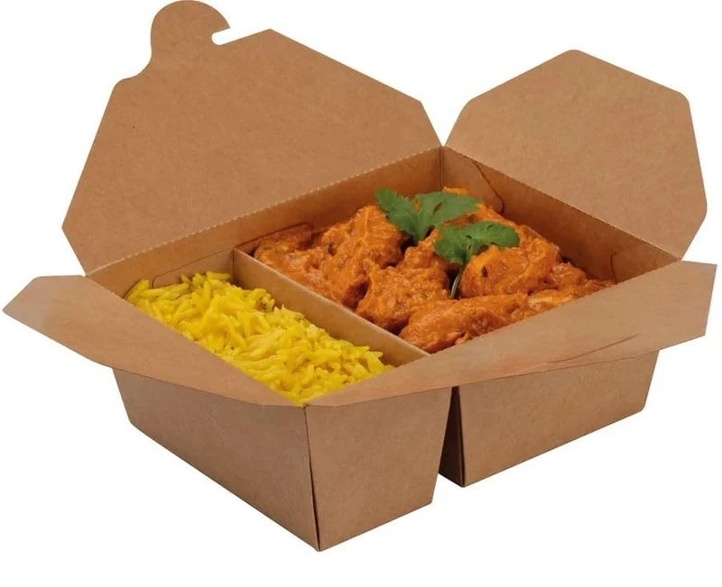 Colpac Two Compartment Food Box Medium 380/670ml (Pack 200)