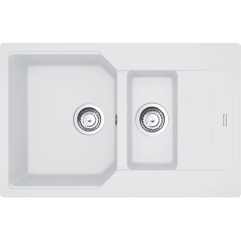 Kitchen Sink Made of Granite (Fragranite) with Single and a Half Bowl from Franke Urban UBG 651-78 - White Polar - 114.0685.239
