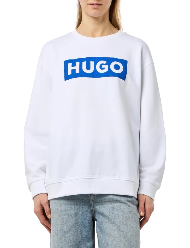 HUGO Women's Classic Crew_B Jersey, White100, - Image 1
