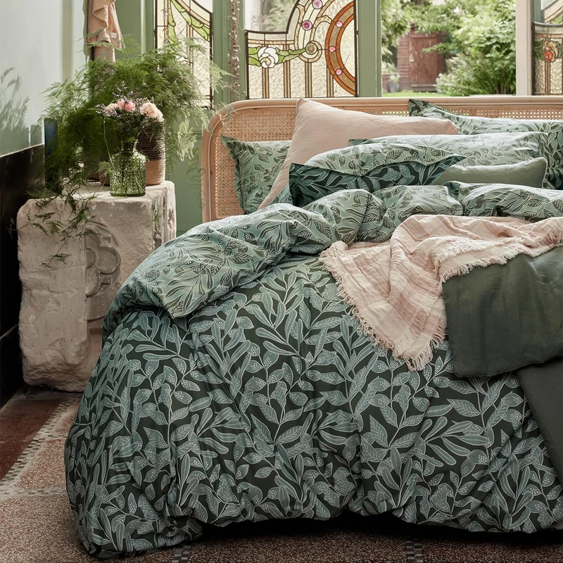 Printed Cotton Duvet Cover, Gaïa, 200 x 200 cm, Essix