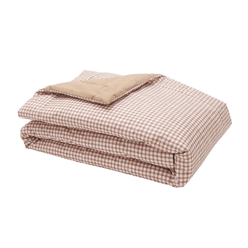 ESSIX Printed cotton percale, gingham, made in France, 130 x 200 cm