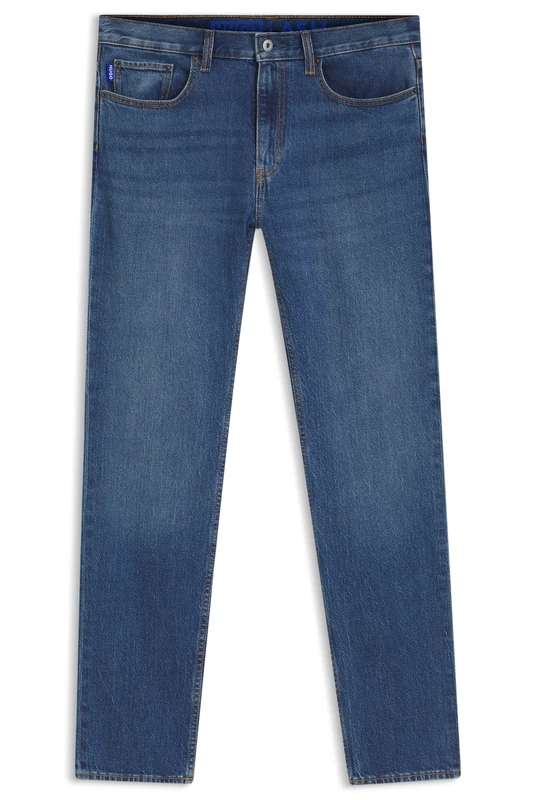 HUGO Mens Ash Slim-fit Jeans in mid-Blue Stretch Denim