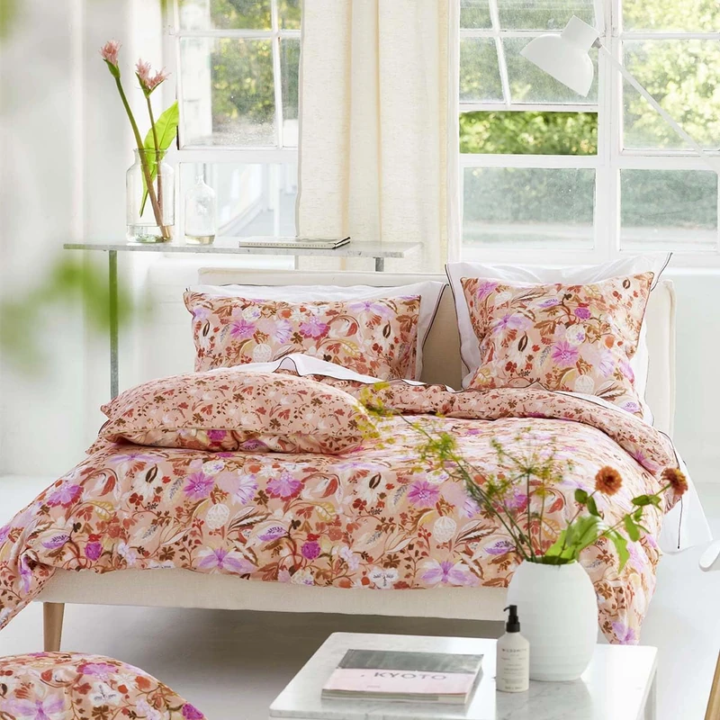 Printed Cotton Satin Duvet Cover, Giradon, 200 x 200 cm, Designers Guild