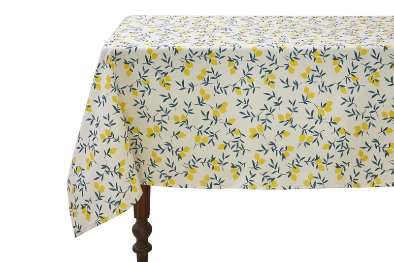 Coucke Printed Tablecloth in Metis, Lemon Zest, 160 x 240 cm
