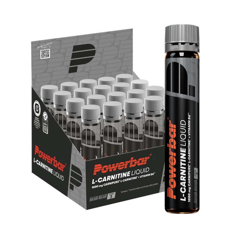 Powerbar - Black Line - L-Carnitine Liquid - 20x25ml - 100mg L-Carnitine - Vitamin B6 - Image 1
