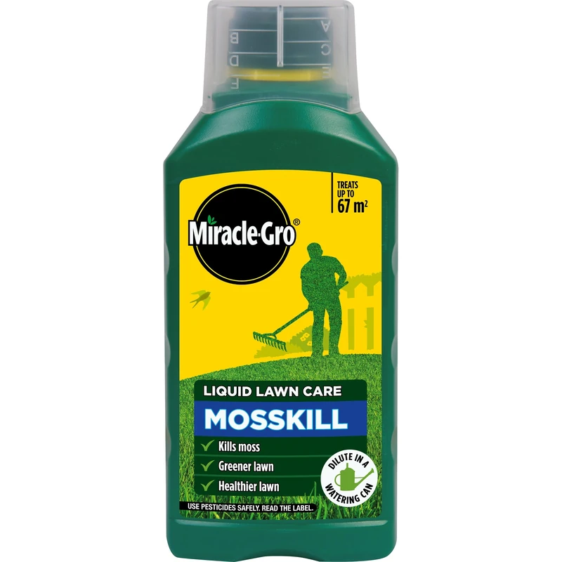 Miracle-Gro Mosskill Liquid Lawn Care, 1 litre concentrate, 67 m² coverage