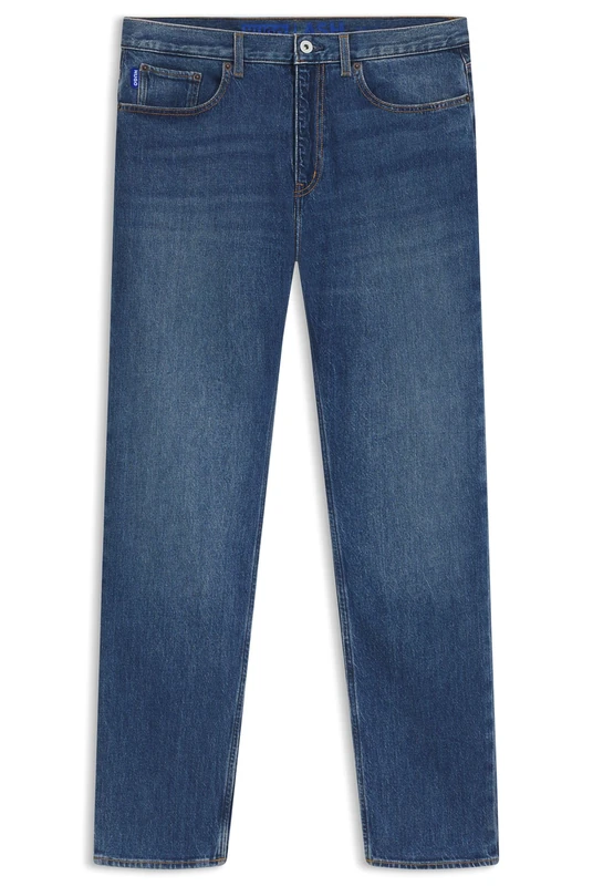 HUGO Mens Ash Slim-fit Jeans in mid-Blue Stretch Denim