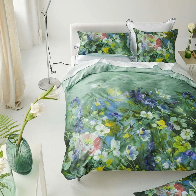 Designers Guild Printed Cotton Satin Duvet Cover, Gladys Blossom, 200 x 200 cm