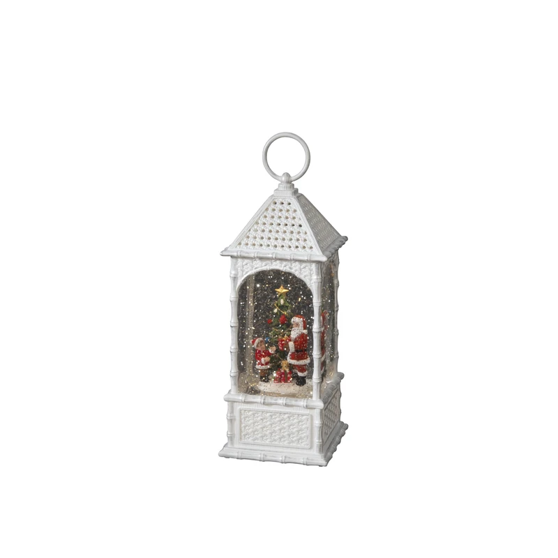 Konstsmide 4306-200 LED Water Lantern Santa on the Tree White with 5 Hours Timer, 1 Warm White Diode, Battery Operated & USB, Indoor 0.1 W, Black Cable, 3 x C 1.5 V (Excl.) - Image 1