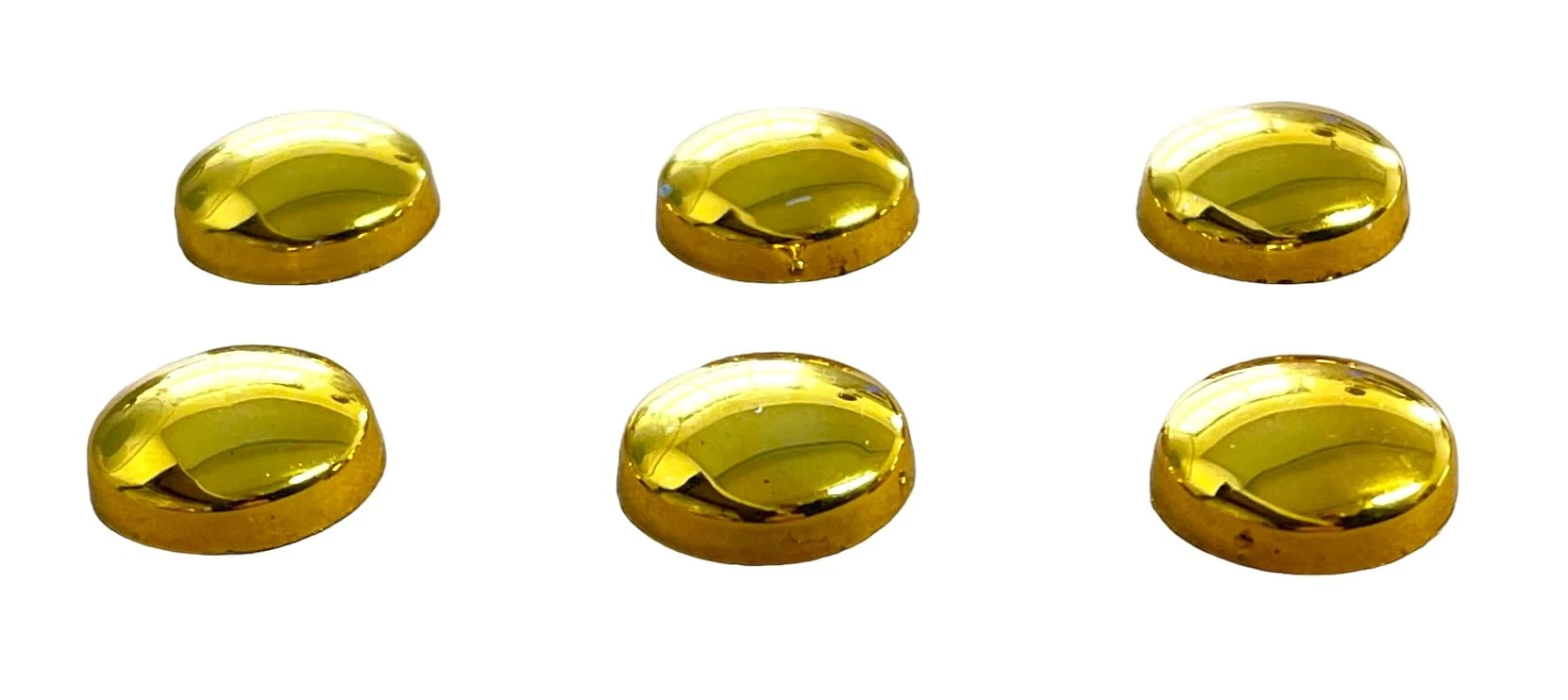 6 x Screw Cover Caps for No 6-8 Gauge Screws, Firm Clip-On Type (Gold)